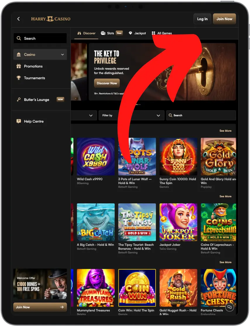 HarryCasino login